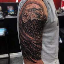 Sharp Eyed Realistic Bald Eagle Tattoo Mens Upper Arms Eagle Head Tattoo Eagle Tattoo Bald Eagle Tattoo