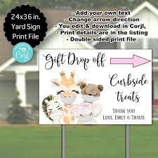 Drive By Baby Shower Yard Sign Animals With Masks Baby Shower Yard Signs Girl Baby Shower Yard Signs Animals Wearing Masks Mbs1 In 2021 Outdoor Baby Shower Sprinkle Baby Shower Virtual Baby Shower Ideas