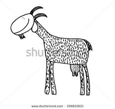 Hand Line Drawing Funny Black And White Goat Goats Funny Animal Sculptures Outline Images