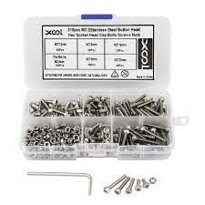 The most commonly used nut, hex nuts are used in any application with a mating male threaded machine bolt or screw. Buy M3 Stainless Steel Hex Socket Head Cap Screws Nuts Assortment Kit Allen Wrench Drive Precise Metric Bolts And Nuts Set With Beautiful Assortment Tool Box For 3d Printed Project 310 Pcs