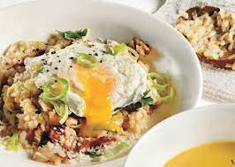 Bacon And Leek Risotto With Poached Egg Recipe Risotto Recipes Leek Risotto Poached Egg Recipe