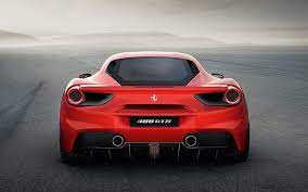 Hd Wallpaper Ferrari 488 Gtb Back View Red Ferrari Wallpaper Flare