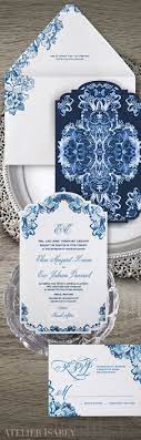 Blue And White Wedding Invitation Painted Wedding Invitation Luxury Wedding Invitations Design White Wedding Invitations
