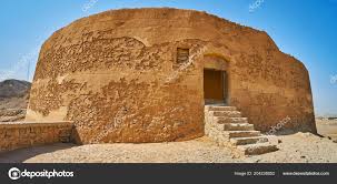 Covered Adobe Located Hilltop Desert ...