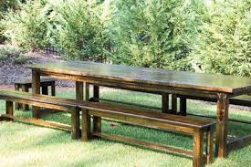 Pin By Chris Walter On Table Outdoor Wood Table Outdoor Picnic Tables Custom Outdoor Furniture