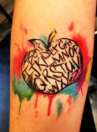 The law is clear that employers can make decisions about staffing based on tattoos and they are perfectly within their rights to ask teachers to keep body art covered at work. Jaxsin Teachers Alphabet In The Apple Watercolor Apple Teacher Alphabet