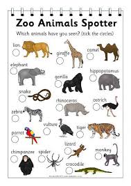 Zoo Animals Spotting Form Sb7888 Sparklebox Zoo Animals Zoo Activities Zoo Preschool