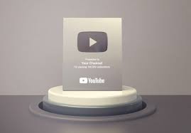 Silver Play Button Youtube On Round Podium Pedestal Mockup Silver Play Button Silver Play Button Youtube Youtube Play Button Silver
