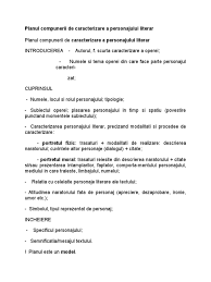 Mijloacele de caracterizare indirecta sugereaza durerea sfasietoare a maicutei y. Planul Compunerii De Caracterizare A Personajului Literar