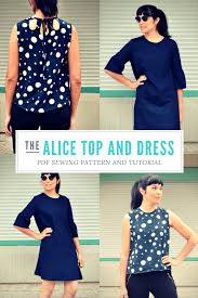 Free pdf sewing patterns to download. Alice Top And Dress 1