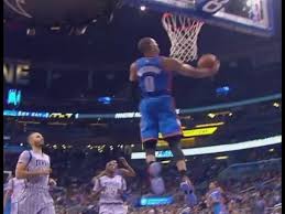 Search, discover and share your favorite russell westbrook dunk gifs. Russell Westbrook Soars For Reverse Dunk Oklahoma City Thunder At Orlando Magic Youtube