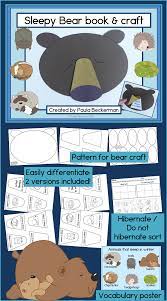 Hibernation Guided Reading Sleepy Bear Book And Craft Sleepy Bear Bear Crafts Winter Animals