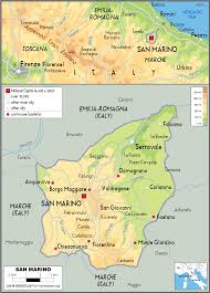 The capital is san marino, with the same name as the country. Large Size Physical Map Of San Marino Worldometer