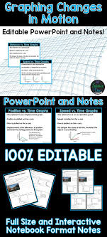 Introduce Motion And Graphing Changes In Motion With This Powerpoint Presentation This Covers 3 Physical Science High School Physics Lessons Science Notebooks