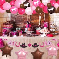 And the colors of the nursery which are brown, turquoise and green. Buy Western Cowgirl Birthday Party Supplies Horse Themed Party Decoration For 1st 2nd 3rd Birthday Girls Baby Shower Decorations Cowgirl Balloon Garland Pink Online In Italy B08n6lbhfb