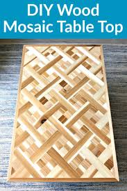 You can rejuvenate an old wooden table by resurfacing the table top with veneer or laminate sheeting. Diy Wood Mosaic Table Top Abbotts At Home