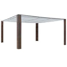 Ebay Sponsored Vidaxl Tonnelle Et Toit Resine Tressee Marron Creme Jardin Tente De Reception Toit Gazebo De Patio Belvedere
