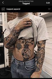 What Is The Name Of This Style Of Tattooing Done By H B Nielsen In Gothenburg Sweden Tattoos Torso Tattoos Stomach Tattoos