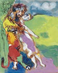 Marc Chagall Le Lion Amoureux Fables De La Fontaine Marc Chagall Kunstproduktion Idee Farbe