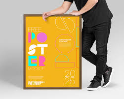 Download Free Man Holding Poster Mockup Psd PSD Mockup Templates