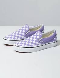 Black And True White Checkered Vans Womens Vans Checkerboard Classic Slip On Violet Tulip True White Womens Shoes Lilac 346266762 Leather Shoes Woman Vans Slides Vans Checkerboard