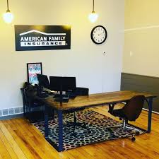 Southern Yellow Pine Desk By Wisconsin Farmhouse At American Family Insurance Carrie Miller Agency L Pine Desk Furniture Design Industrial Style Coffee Table