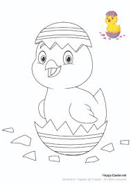 Mother hen and three chicks; Free Easter Coloring Pages For Kids Just Print And Color