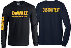 Stanley Black And Decker Careers Login Dewalt Long Sleeve Work Shirt Gildan Custom Made Add Personalized Text On Back By Lettucedressyou On Etsy Work Shirts Dewalt Dewalt Tools