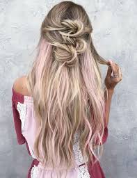 When You Will Go To The Market To Purchase A Dress You Will See The Distinctiv Blonde Hair With Pink Highlights Prom Hairstyles For Long Hair Pink Blonde Hair