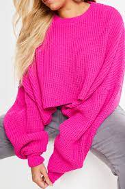 Curve Meggan Grubb Pink Rib Knit Oversized Cropped Jumper In The Style Usa Oversized pink crop sweater amazing cropped sweat. in the style usa