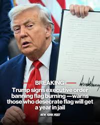 I didn't think I'd have to explain why the Donald's new executive order  isn't ok but here tf we are 🙃 Burning the flag is the most American thing  you can do. #