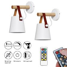 Nunulamp 2 Pack Led Battery Operated Wall Sconces Wireless Wall Sconce Light Fixture For Rental House And Renovation Nunu Lamp Online Shopping