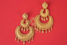 This pair of gorgeous chandbali earrings are beautiful and statement. Shop Online Silver Gold Plated Double Crescent Chandbali Earrings Pure Elegance