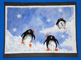 Penguin Printmaking Fun Family Crafts Winter Art Lesson Kindergarten Art Elementary Art Projects