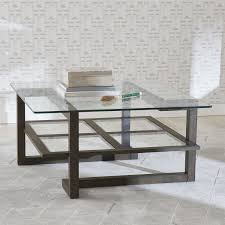 A beautiful set of 2 modern square acrylic glass coffee tables. Liberty Furniture Calypso Contemporary Square Cocktail Table With Glass Top Lindy S Furniture Company Cocktail Coffee Tables