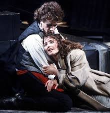 Michael Ball Mauris And France S Ruffelle Eponine During A Little Fall Of Rain At The Barbican Theatre 1985 Les Miserables Les Miserables Great Novels