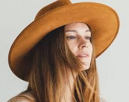 Handmade Suede Fedora Hat: Kettle Brim, up Brim