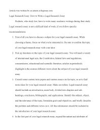 It gives you an advantage as it'll make you a much more intellectual person in your field than others. Calameo Legal Research Essay How To Write A Legal Research Essay