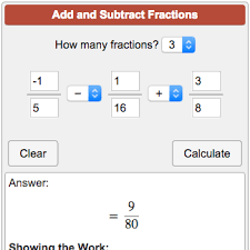 adding fractions calculator