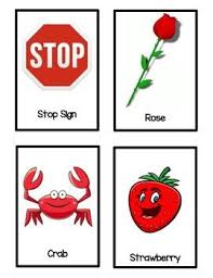 12 Flash Cards That Feature Different Red Items Including An Apple A Ladybug Lips And More Early Ch Printable Flash Cards Flashcards Montessori Lesson Plans