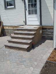 A Paver Step And Sidewalk Installation In Minneapolis Completed By Barrett Lawn Care In May Of 2014 Ma Patio Pavers Design Commercial Landscaping Paver Steps
