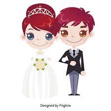 Creative Cartoon Wedding Couple Marriage Png And Psd Wedding Anniversary Greeting Cards Couple Cartoon Western Style Wedding