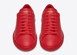 Saint Laurent SL/01 Court Classic leather sneakers come wrapped in Lipstick  Red for $545 - Luxurylaunches