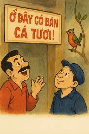 🌟 **CÂU CHUYỆN TREO BIỂN BÁN CÁ - PHIÊN BẢN HÀI HƯỚC** 🌟 (Chuyện có  thật... trong dân gian 🤣) Có hai anh bạn mở tiệm bán cá. Một ngày đẹp trời,