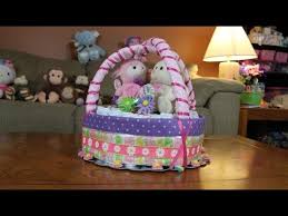 Secure the tiers with dowels. Diaper Cake Easter Basket How To Make Youtube