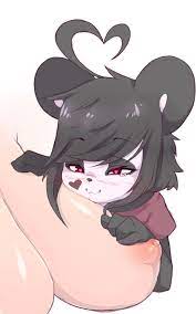 coffeechicken, kenny (ken ashcorp), original, highres, 2girls, ahoge,  animal ears, black hair, blush, borrowed character, breast smother,  breasts, clothed female nude female, eyebrows, face to breasts, facial  mark, furry, furry female, furry