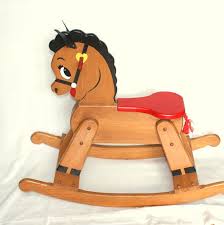 Baby Beaver Needs This Vintage Wooden Rocking Horse Large And Sturdy Toddler Toy Wood Rocking Horse Kids Rocking Horse Rocking Horse Diy