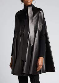 Valentino Leather Cape Trench Coat Coat Trench Coat Leather Trench Coat