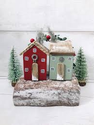 Christmas Driftwood Ornament Driftwood House Traditional Etsy Christmas House House Ornaments Christmas Decorations
