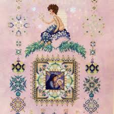 Belfast linen with needlepoint silk, caron collection waterlilies, thread gatherer silk n colors and silken perle (sp10 sea heather), gloriana stranded silk, rainbow gallery petite. Needlework Adventures Chatelaine